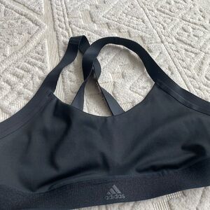 adidas Black Sports Bra with Racerback Design and Medium Support